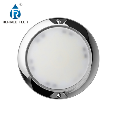 Lâmpada de piscina ultra fina de aço inoxidável 316L montada na parede IP68 e AC/DC 12V/24V